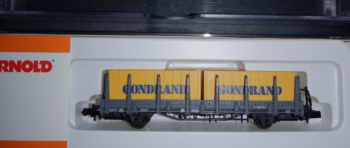 Arnold 4960 Rungenwagen grau mit GONDRAND Containern der SBB-CFF; in OVP, Spur N | Zustand: Neu