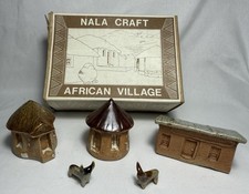 Lesotho Pottery African Village Hut Animal Nala Craft Hand Made Tribal Art