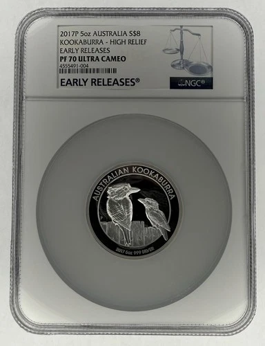 2017-P Australia $8 Silver High Relief Kookaburra 5 oz NGC PF-70 Ultra Cameo