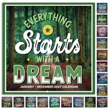 2027 Wall Calendar   12 Months Motivational Calendar 2027, Jan - Dec 2027