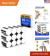 Versatile Small Neodymium Magnets 10x3mm - 60 Pack for Creativity  Organization