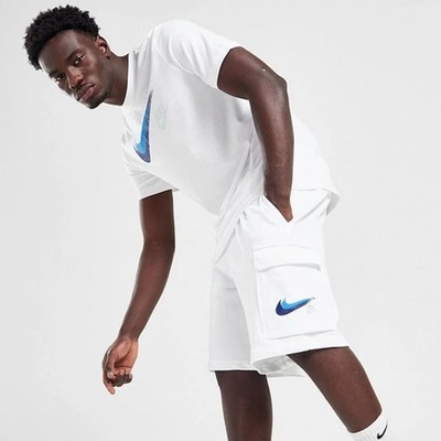 Nike Sportswear French Terry Cotton Men's White T Shirt Cargo
