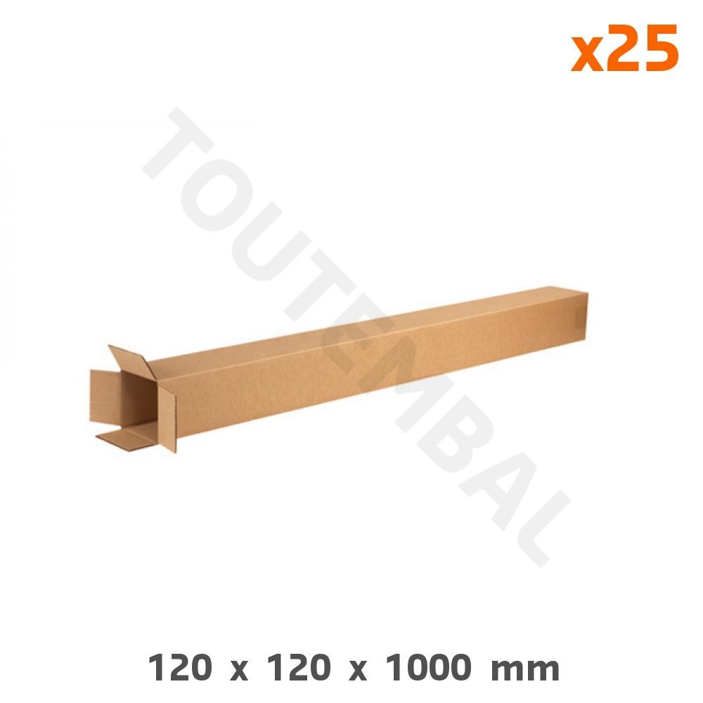 Tube carton longbox premium 120x120x1000 mm en kraft ultra rigide