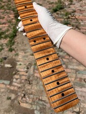 AAAA Reverse headstock Floyd Lock nut 22frets Roasted Flame Maple Guitar Neck