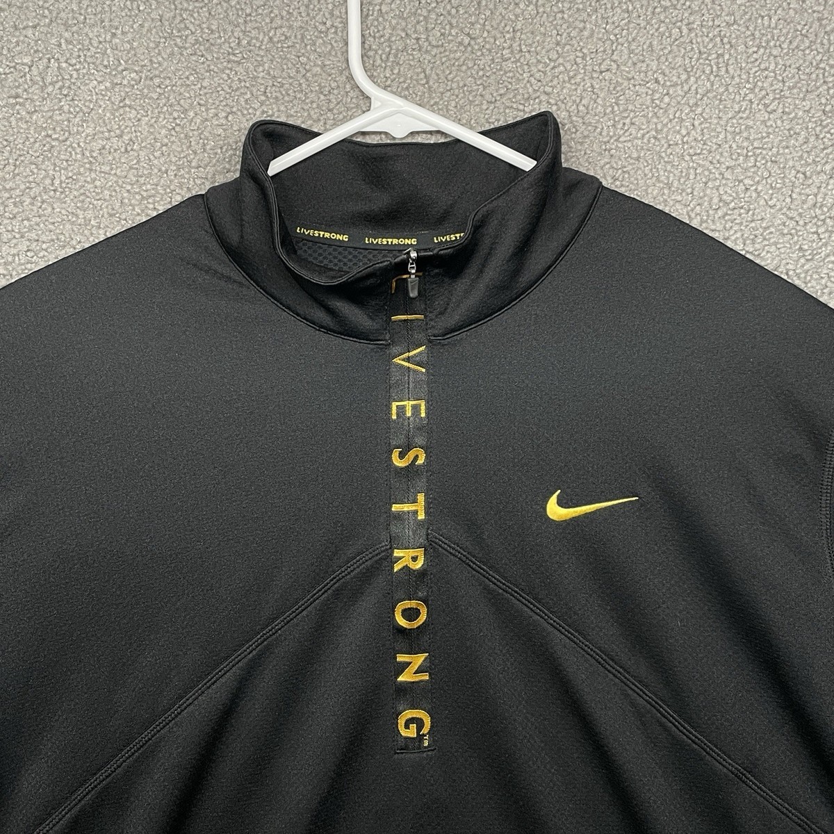 Nike Livestrong Half Zip LS Pullover Mens XXL 2XL Black Dri-Fit
