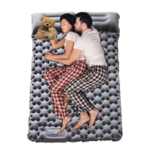 Inflatable Double Camping Mattress with Pillow & Foot Pump, Ultralight Air Sl...