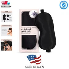 Travel-Ready Lavender Weighted Satin Sleep Mask - Adjustable for All Head Sizes