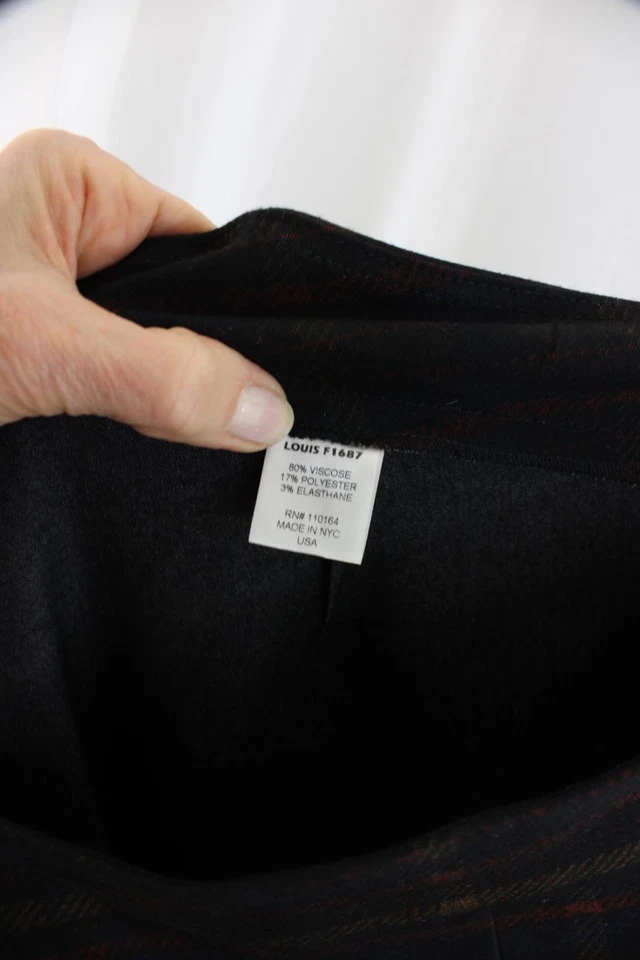 Pantalones Louis Avenue Montaigne para mujer negros con estampado dorado óxido cintura elástica talla 10 Foto 4 de 4