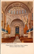CHAPEL interior view UNITED STATES NAVAL ACADEMY painting ART Postcard