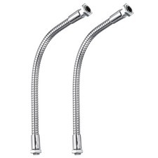 7.9" Universal Gooseneck Hose, 2pcs M10 to M8 Fine Thread Chrome Color 8mm