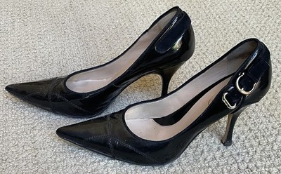 Boutique 9 BT Kelsey Heels black w/gold buckle detail size 9.5