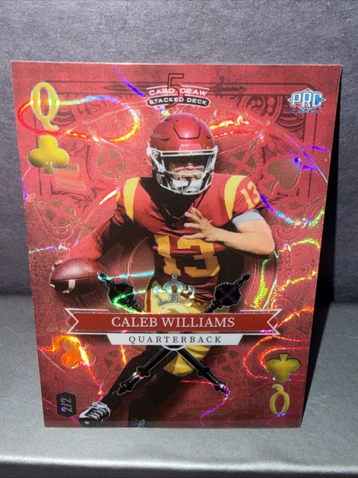 2023 Wild Card Caleb Williams #SD-CW Red Scope PRC 2/2 Chicago Bears 