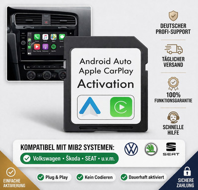  MIB2 CARPLAY & ANDROID AUTO Freischaltung | VW Skoda Seat | App-Connect  