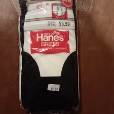 One Pack Three Pair Boys Vintage 70s Hanes White Briefs Underwear Size 20