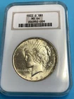 1922-D Peace Dollar - MS-64 - NGC - Heavy Luster - Well Struck Old Holder