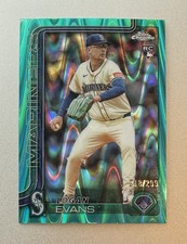 2025 Topps Chrome Update Logan Evans #USC194 RC Teal RayWave Refractor /299