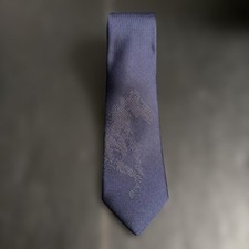 Hermes Navy Abstract Pattern Tie, Textured, Used