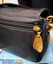 LIBAIRE USA 100% Quality Black Leather/Suede C.B./Shoulder Bag 26"Strap 🎄🎁