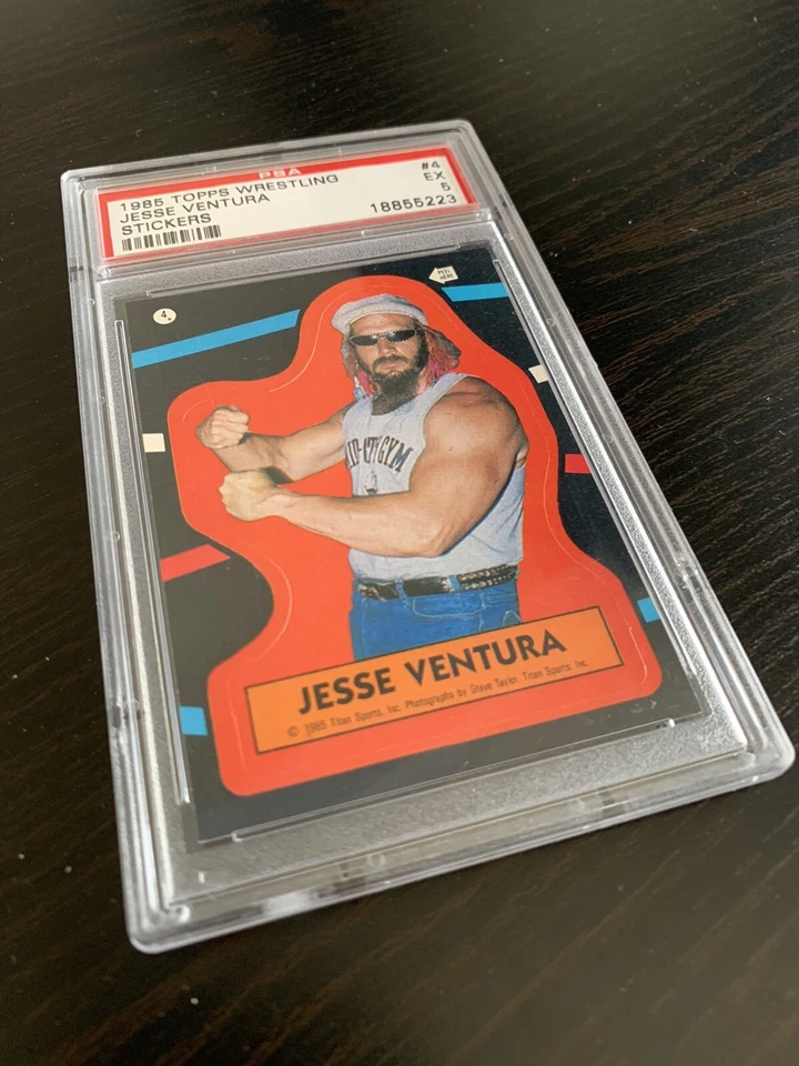 Jesse "The Body" Ventura 1985 Topps WWF wrestling sticker #4 very NICE PSA 5 - Image 3 of 4