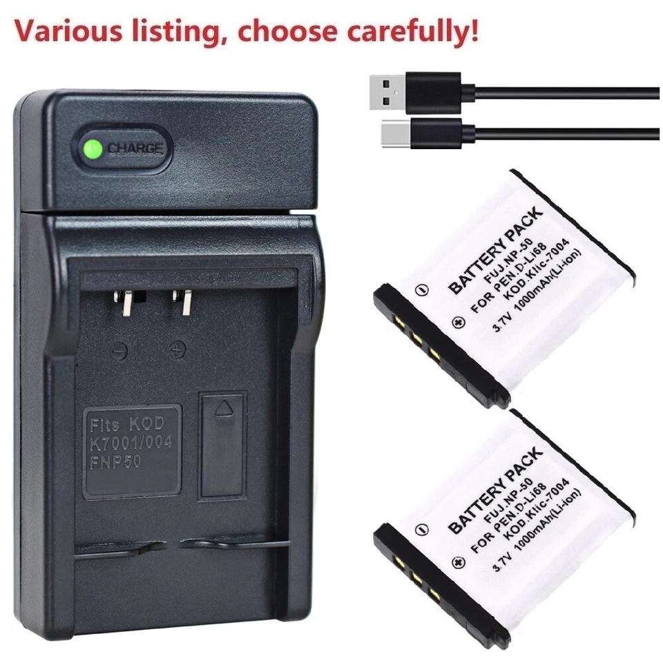 NP-50 NP-50A Battery or USB charger for FUJIFILM FinePix XP100 XP200 X10 X20 XF1 - Image 2 of 4