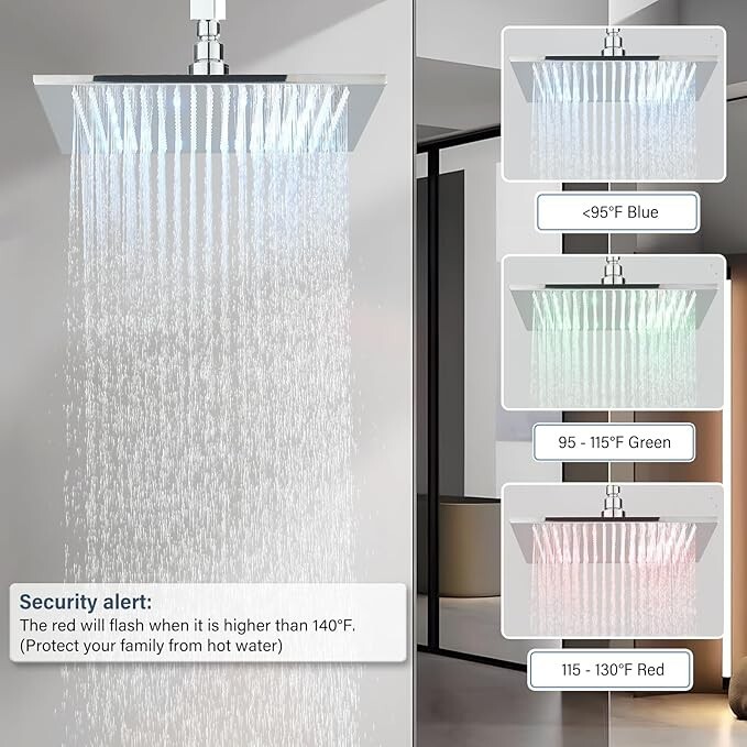 家電 Shower Head European Colorful Led Shower Round Top Spray Hidden Ty