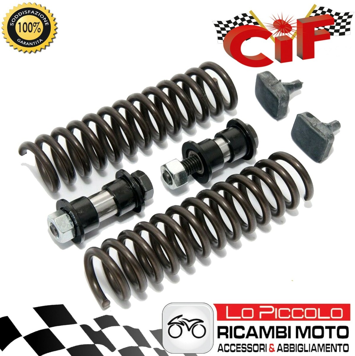 Kit Revisione Forcella Per Piaggio Ciao C7 Px Pxv P Pv | 2 Molle + 2 Perni + 2 Gommini Battuta