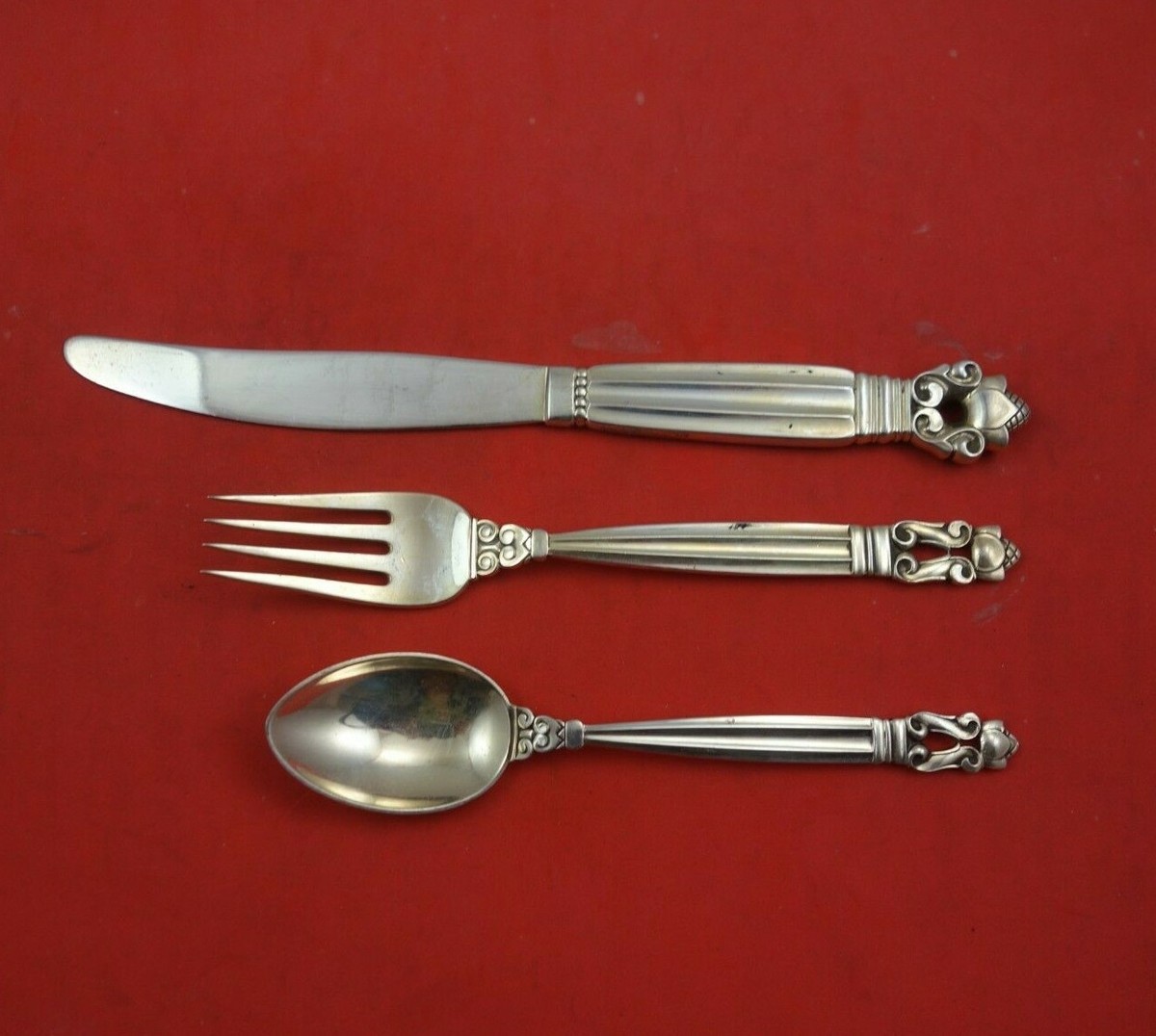 Acorn by Georg Jensen Sterling Silver Junior Set 3pc Knife HH AS 7 