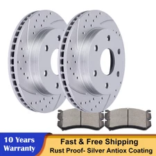 Front Drilled Rotors Ceramic Brake Pads for 2003-05 Silverado Sierra 1500 Tahoe