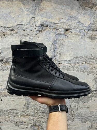 Miu Miu Vintage 2000s Leather Black Boots Size 45 Made in Italy - Picture 2 of 18