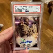star wars galaxy Chrome Mace Windu Samuel L Jackson Auto superfractor 1/1 PSA 9