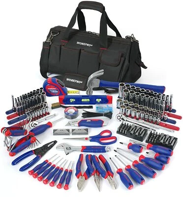 WORKPRO 322PCS Mechanics Tool Sets Kit 6-Point Socket Ratchet Repair Tool W/ Bag