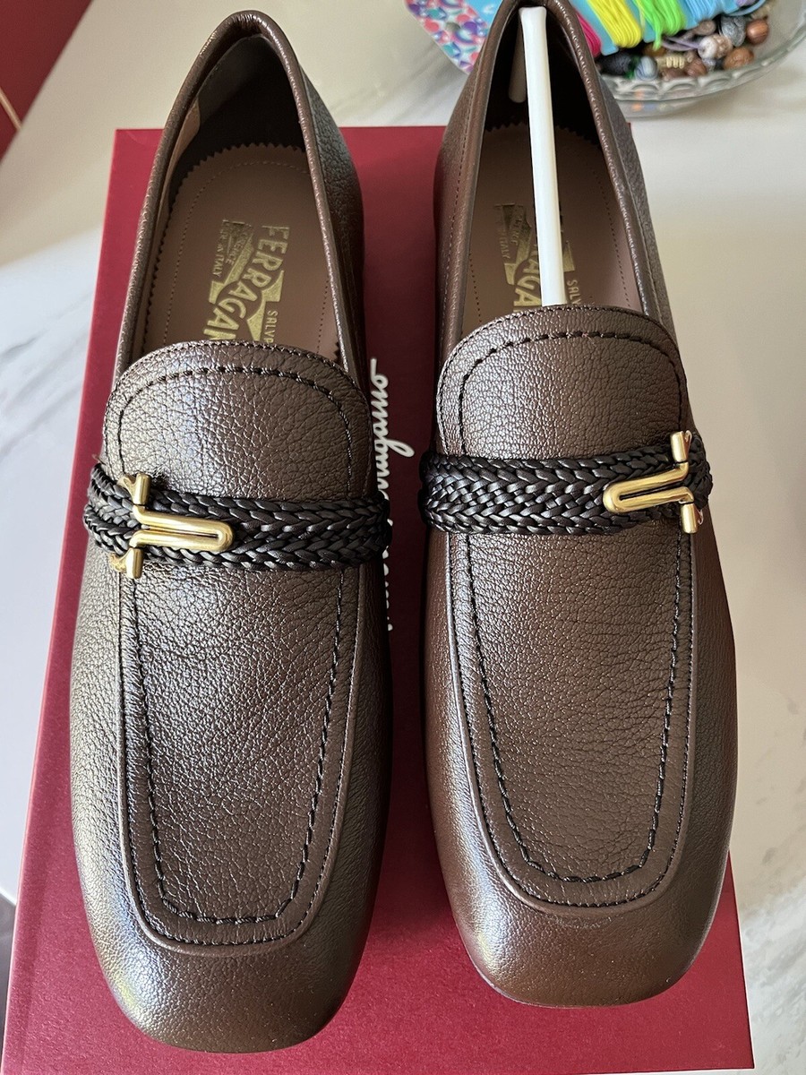 New Auth Salvatore Ferragamo Men Brown Missouri Leather  display picture 1