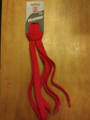 1 Pair SOF SOLE Classic Shoelaces, Red, 54''L for 8-9 eyelets.