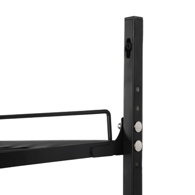 Miyili Wall Mounted Pot Rack - 24x10 Inch Square Grid Kitchen Organizer With 10 Hooks, Black (KR301B1)