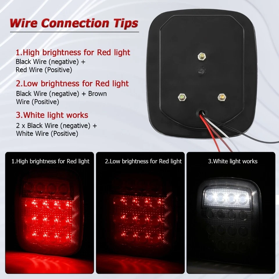 Luz trasera de giro de freno trasero 2 piezas 16 LED para Kenworth T170 T270 Foto 4 de 4