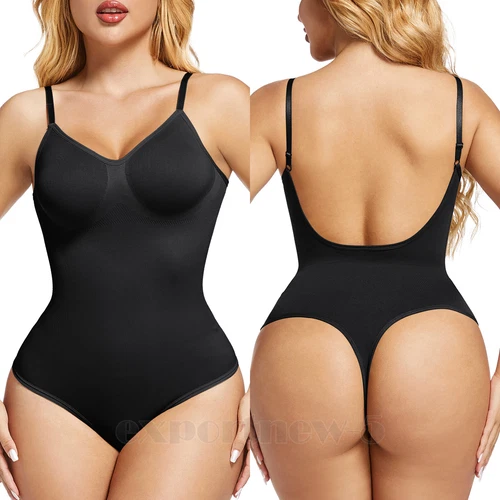Body para mujer espalda baja control abdomen sin costuras espalda sin espalda modelador calzoncillos top - Imagen 29 de 44
