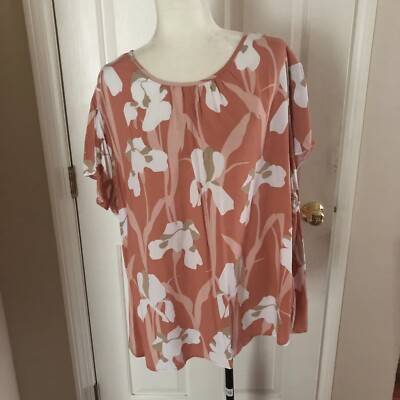 Liz Claiborne Women s Plus Rose Dawn Floral Blouse  - SIZE: 2X - READ BELOW