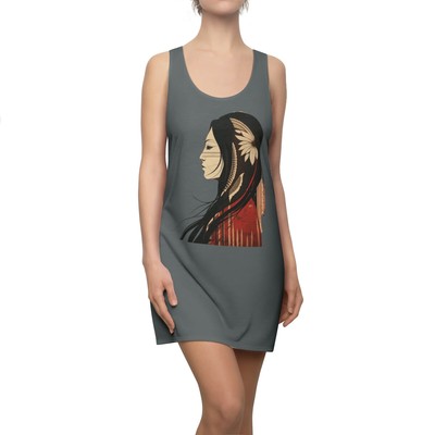 GREY Native Designed Woman Racerback Dress - Eco-Friendly Ink