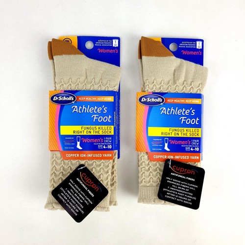 (Lot of 2) Dr. Scholls Athlete's Foot 1 Pair Womans Crew Sock Sz 410