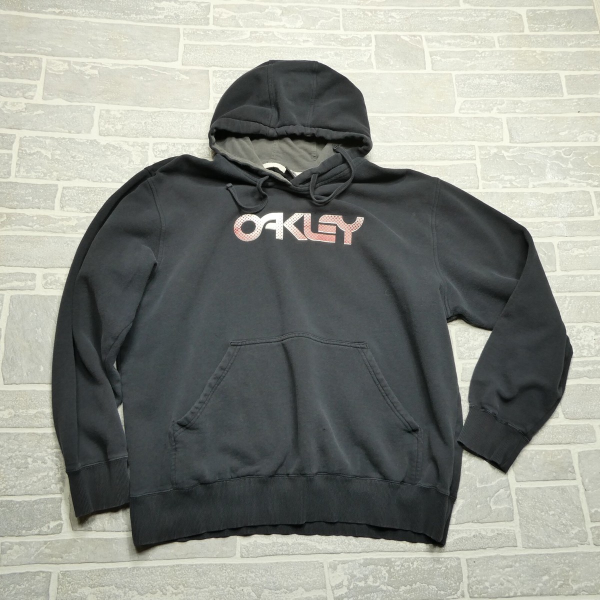 VINTAGE Oakley Hoodie Adult XL Faded Black Fleece Hooded VINTAGE Oakley Hoodie Adult XL Faded Black Fleece Hooded