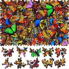 Wooden Jigsaw Puzzle for Adults by FoxSmartBox -216 Pieces-Challenge Butterflies