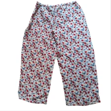 Women's vintage Field Manor silk floral print wide leg capri pants boho