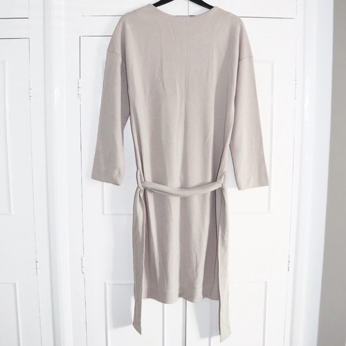Vestido tipo jersey Otto D’Ame talla UK 14 para mujer mezcla de lana crudo con cinturón nuevo con etiquetas - Imagen 2 de 9