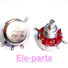 2 PCS WTH118-1A 2W 470K ohm Rotary Taper Potentiometer Round Shaft Linear