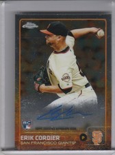 2015 TOPPS CHROME #AR-EC ERIK CORDIER AUTOGRAPH ROOKIE RC GIANTS 8315