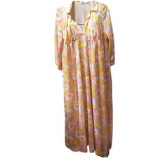Eve Stillman Nightgown Set Womens 34 Multicolor Vintage Gown Robe