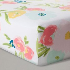 Cloud Island Pink Fitted Crib Sheet Floral - New in Box BABY GIRL NURSERY
