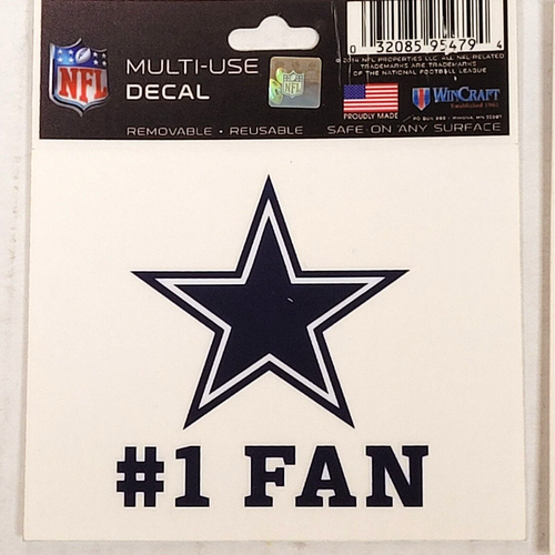 NFL Dallas Cowboys - Calcomanía multiuso, nueva (#1 fan) - Imagen 1 de 2