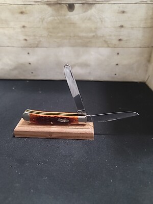 Case XX 6254 Orange Bone Trapper Knife Vintage! Near Mint Condition! 