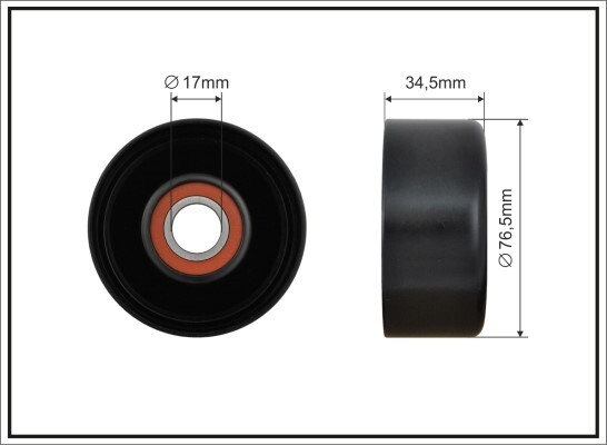 500453 CAFFARO TENSIONER PULLEY, V-RIBBED BELT FOR FORD